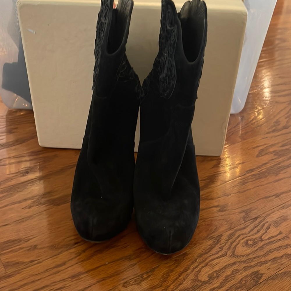 DSquared black suede booties size 36